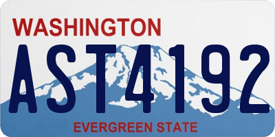 WA license plate AST4192