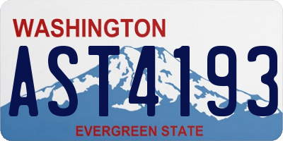 WA license plate AST4193