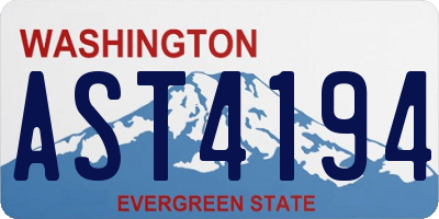 WA license plate AST4194
