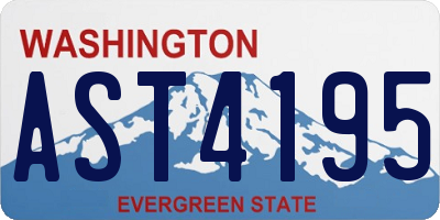 WA license plate AST4195