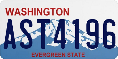 WA license plate AST4196