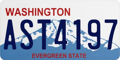 WA license plate AST4197