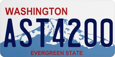 WA license plate AST4200