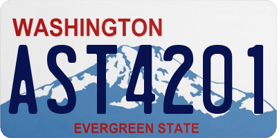 WA license plate AST4201