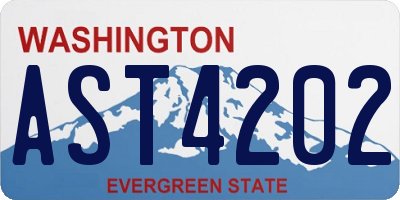 WA license plate AST4202
