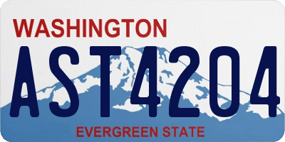 WA license plate AST4204