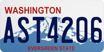 WA license plate AST4206