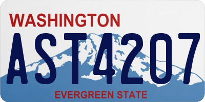 WA license plate AST4207