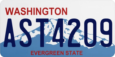 WA license plate AST4209