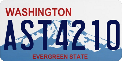 WA license plate AST4210