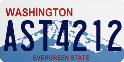 WA license plate AST4212