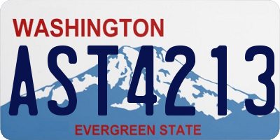 WA license plate AST4213