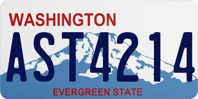 WA license plate AST4214