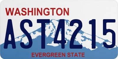 WA license plate AST4215
