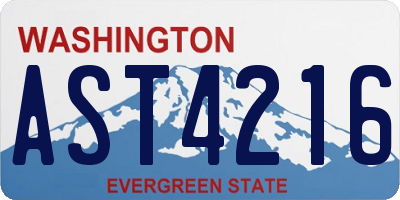 WA license plate AST4216