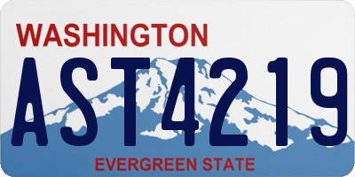 WA license plate AST4219