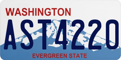 WA license plate AST4220