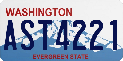 WA license plate AST4221