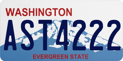 WA license plate AST4222