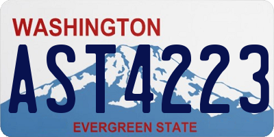 WA license plate AST4223