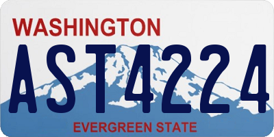 WA license plate AST4224