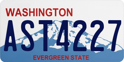 WA license plate AST4227