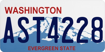 WA license plate AST4228