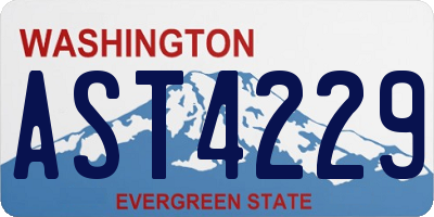 WA license plate AST4229