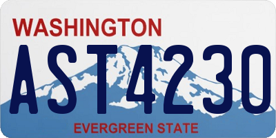 WA license plate AST4230