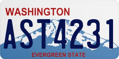 WA license plate AST4231