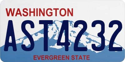 WA license plate AST4232