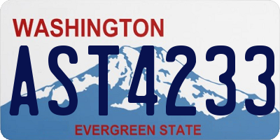 WA license plate AST4233