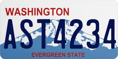 WA license plate AST4234