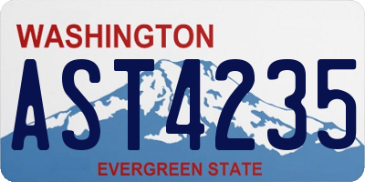 WA license plate AST4235