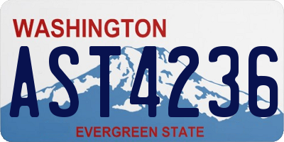 WA license plate AST4236