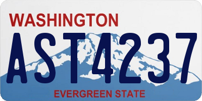 WA license plate AST4237