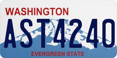 WA license plate AST4240