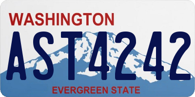 WA license plate AST4242