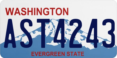 WA license plate AST4243