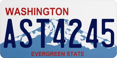 WA license plate AST4245