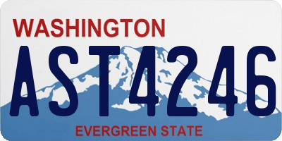 WA license plate AST4246
