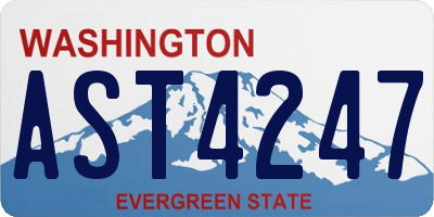 WA license plate AST4247