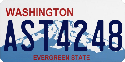 WA license plate AST4248