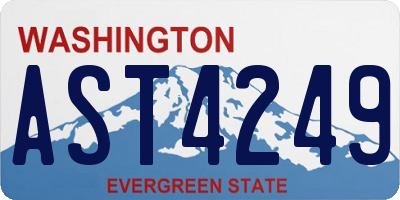 WA license plate AST4249