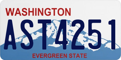 WA license plate AST4251