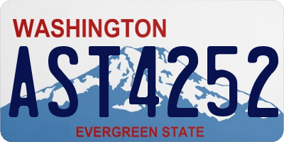 WA license plate AST4252