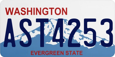 WA license plate AST4253
