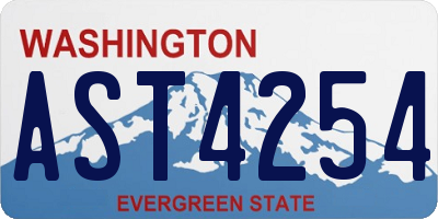 WA license plate AST4254