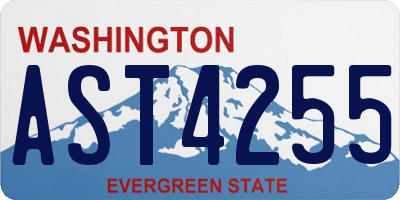 WA license plate AST4255
