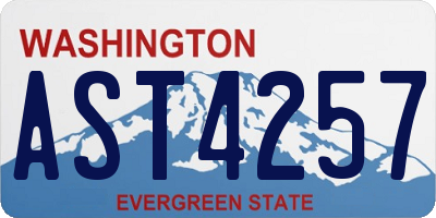 WA license plate AST4257
